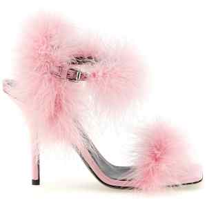 Moschino Satin Sandals And Feathers