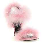 Moschino Satin Sandals And Feathers