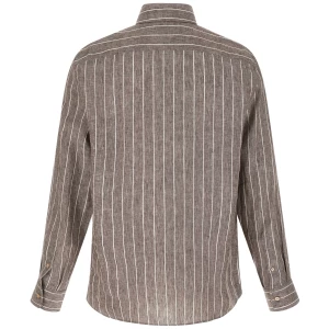 Brunello Cucinelli Pinstriped Canvas Shirt