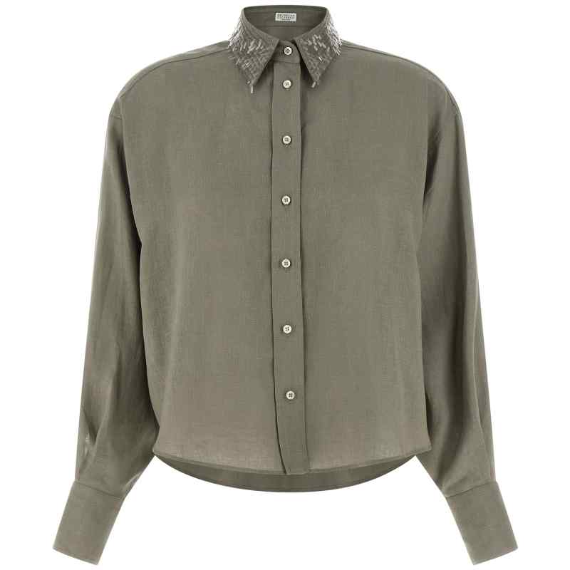 Brunello Cucinelli Sequin Collar Shirt Brunello Cucinelli Sequin Collar Shirt