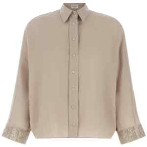 Brunello Cucinelli Dazzling Cascade Cuffs Shirt