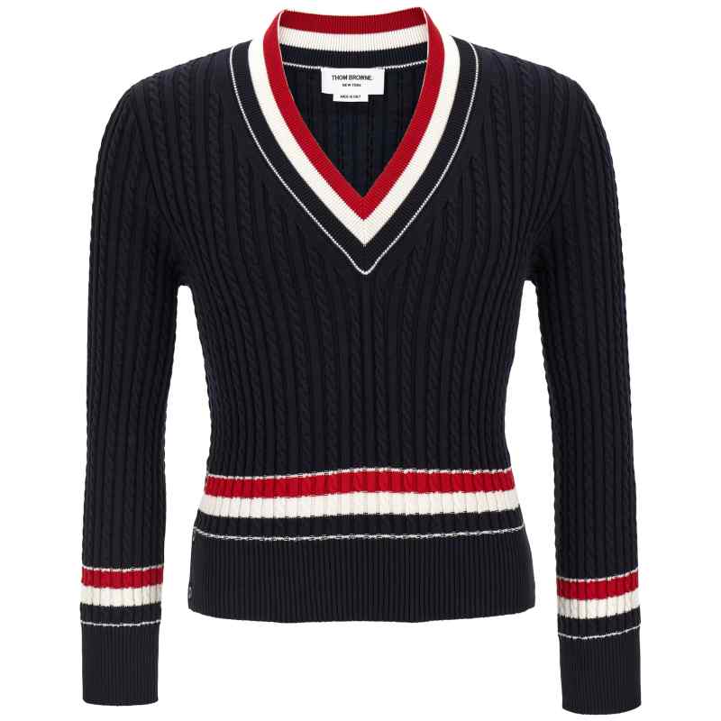 Thom Browne Rwb Intarsia Sweater