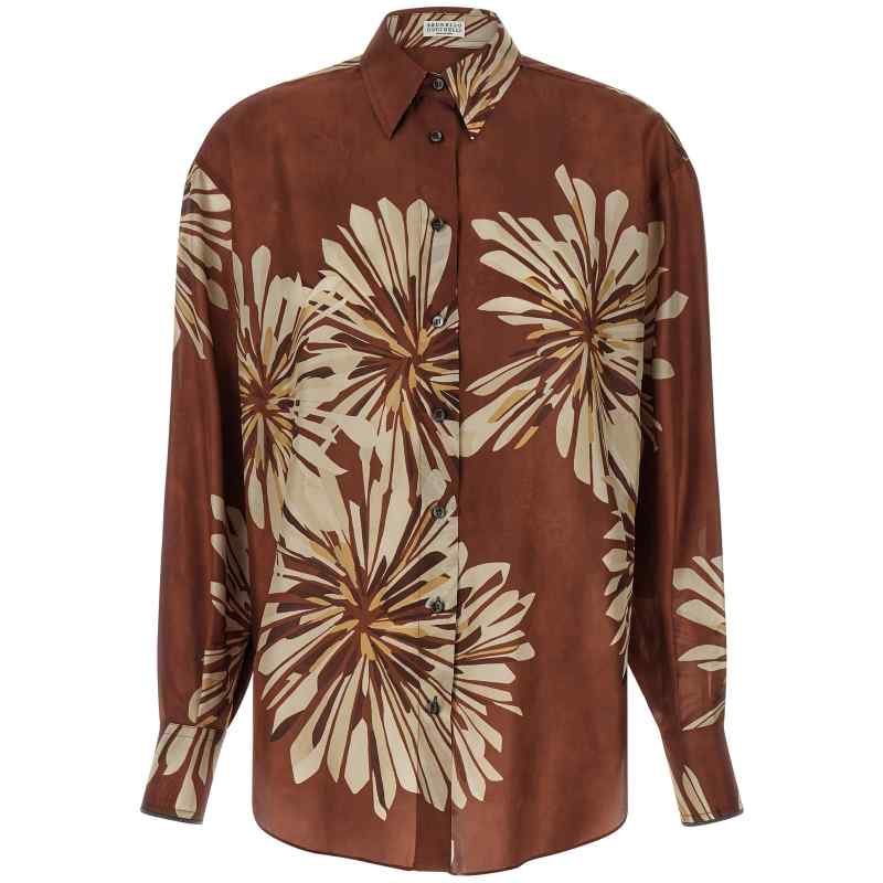 Brunello Cucinelli Floral Patterned Shirt