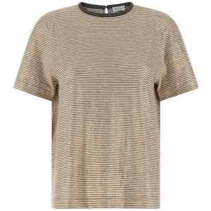 Brunello Cucinelli Shiny Collar Detail T-shirt