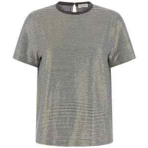 Brunello Cucinelli Shiny Collar Detail T-shirt