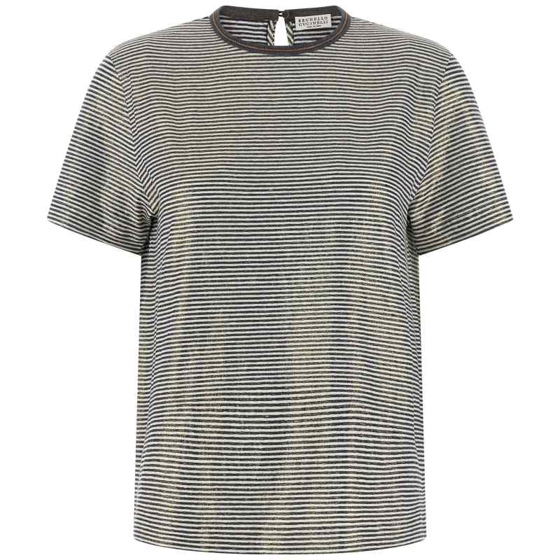 Brunello Cucinelli Shiny Collar Detail T-shirt