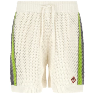 Casablanca Stripe Crochet Bermuda Shorts