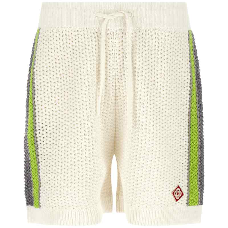 Casablanca Stripe Crochet Bermuda Shorts