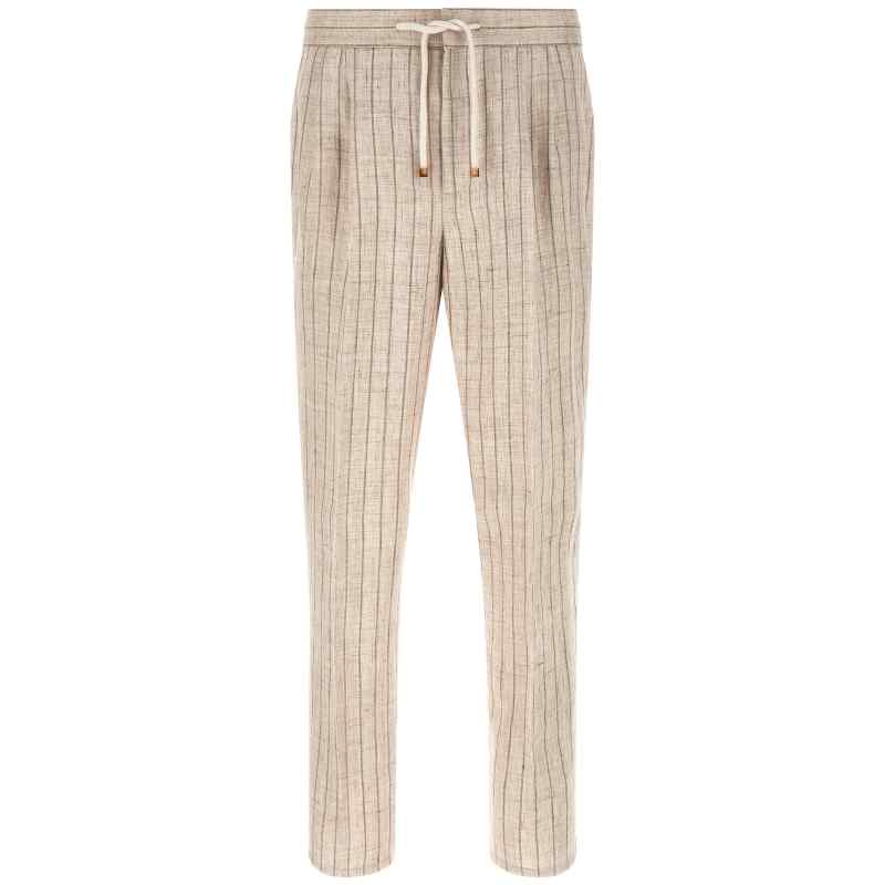 Brunello Cucinelli Striped Linen Trousers