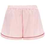 Off White Jacquard Satin Pajama Shorts