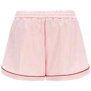 Off White Jacquard Satin Pajama Shorts