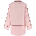 Off White Jacquard Satin New Roxy Pajama Shirt