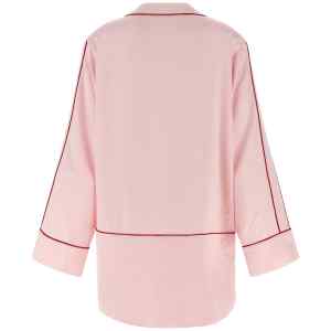 Off White Jacquard Satin New Roxy Pajama Shirt