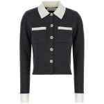 Self-Portrait Grey Contrast Collar Cardigan