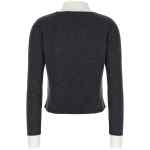 Self-Portrait Grey Contrast Collar Cardigan