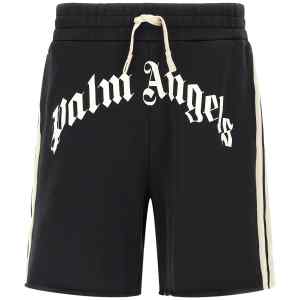 Palm Angels Curved Logo Track Bermuda Shorts