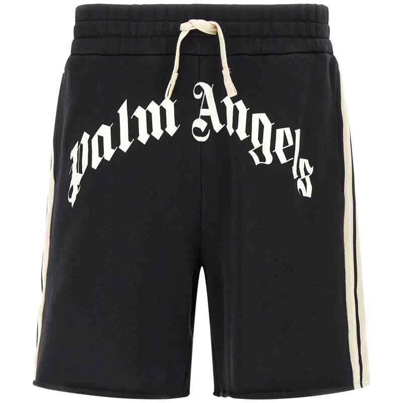 Palm Angels Curved Logo Track Bermuda Shorts