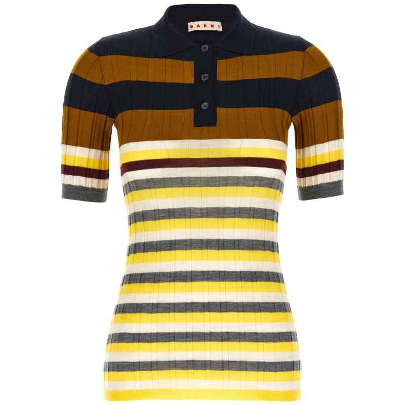 Marni Ribbed Wool Polo Shirt