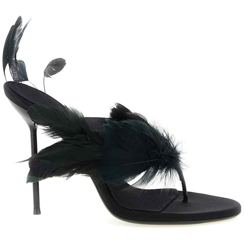 Paris Texas Lidia Feather Thong Mules Paris Texas Lidia Feather Thong Mules
