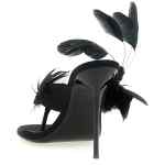 Paris Texas Lidia Feather Thong Mules