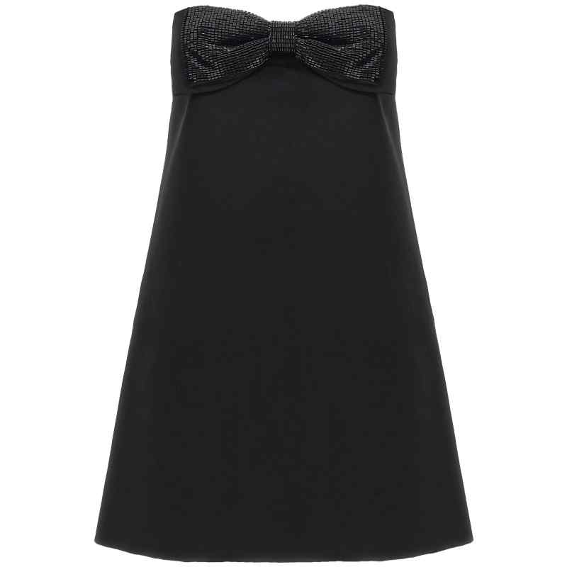 Self-Portrait Black Crepe Bandeau Mini Dress