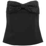 Self-Portrait Black Crepe Bandeau Top