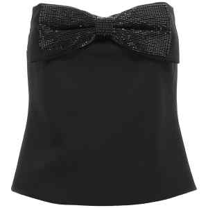 Self-Portrait Black Crepe Bandeau Top