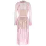 Self-Portrait Pink Pleated Georgette Midi Dresses