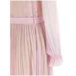 Self-Portrait Pink Pleated Georgette Midi Dresses