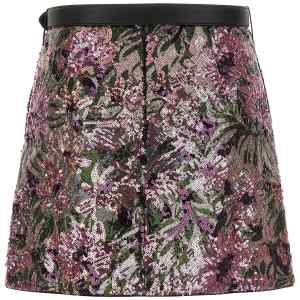 Self-Portrait Floral Sequin Mini Skirt