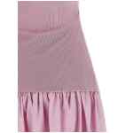 Self-Portrait Pink Cotton Draped Knit Midi Dress