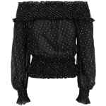 Self-Portrait Black And Gold Chiffon Top