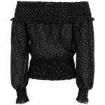 Self-Portrait Black And Gold Chiffon Top