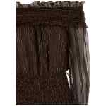 Self-Portrait Brown Georgette Off Shoulder Maxi Dress