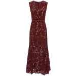 Self-Portrait Burgundy Guipure Lace Midi Dress
