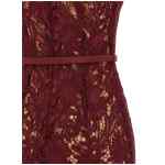 Self-Portrait Burgundy Guipure Lace Midi Dress