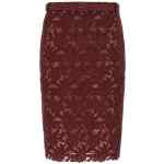 Self-Portrait Burgundy Guipure Lace Midi Skirt