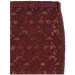 Self-Portrait Burgundy Guipure Lace Midi Skirt