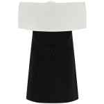 Self-Portrait Black Crêpe Flower Mini Dress