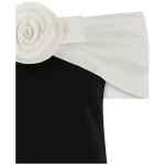 Self-Portrait Black Crêpe Flower Mini Dress