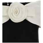 Self-Portrait Black Crêpe Flower Top