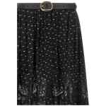 Self-Portrait Black And Gold Chiffon Lace Maxi Skirt
