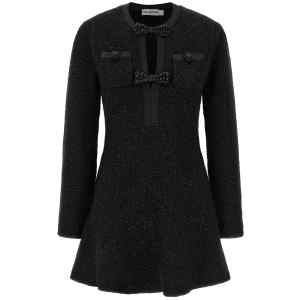 Self-Portrait Black Sequin Knit Mini Dress