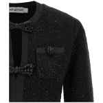 Self-Portrait Black Sequin Knit Mini Dress