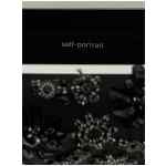 Self-Portrait Black Satin Floral Crystal Clutch