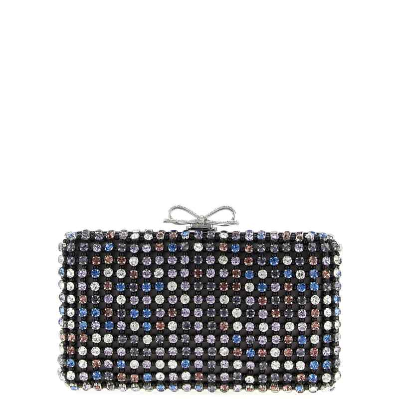 Self-Portrait Multi Crystal Chainmail Clutch
