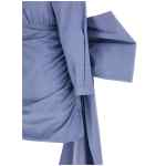 Self-Portrait Blue Cotton Tie Side Mini Dress