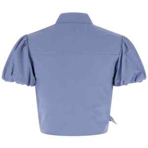 Self-Portrait Blue Cotton Tie Side Top