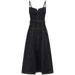 Self-Portrait Indigo Denim Flared Midi Dress