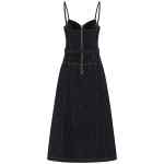 Self-Portrait Indigo Denim Flared Midi Dress